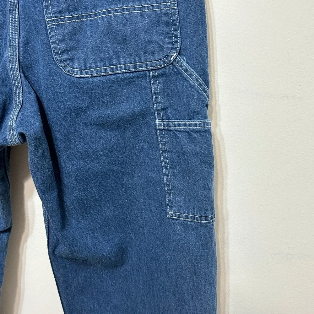Carhartt Carpenter Jeans Men 33x27 Short Blue Denim Workwear Streetwear Dungaree